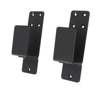 KIMISS 2PCS Door Barricade Brackets - Open Bar Holder for 2x4 Boards - Carbon Steel U Bracket for Garage, Barn and Home Security - Easy Installation (Black)