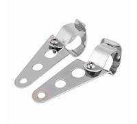 KIMISS 2pcs Headlight Mounting Brackets Motorcycle Fork Clamp Mount Brackets Headlight Bracket Motorcycle Fork Bracket Mount Stainless Steel Adjustable Fork Racer 28mm-34mm (Silver)