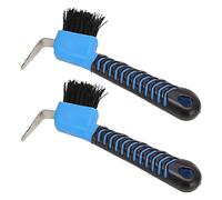 KIMISS 2Pcs Horse Hoof Pick Brush Set with Soft Touch Rubber Handle - Effective Hoof Tool for Stables, Portable Design for Easy Use