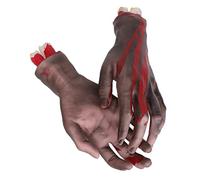 KIMISS 2Pcs Lifelike Fake Severed Hands - Scary Halloween Props for Cosplay, Stage Decor, and Haunted Houses