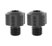 KIMISS 2PCS Motorcycle Mirror Adapter Screws 10mm Threaded CNC Aluminum Alloy Motorbike Rearview Mirror for Secure and Stable Installation (Black)