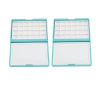 KIMISS 2Pcs Portable Watercolor Palette Box - Compact & Detachable Mini Watercolor Set for Artists, Beginners, and Travel (Blue Box, 24 Grids)