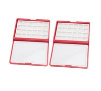 KIMISS 2Pcs Portable Watercolor Palette Box - Compact & Detachable Mini Watercolor Set for Artists, Beginners, and Travel (Red Box, 24 Grids)