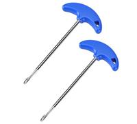 KIMISS 2PCS T Shaped Spring Puller Tool for Motorcycle ATV, Exhaust Pipe Spring Hook Remover & Installer with Ergonomic Handle (Blue)