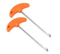 KIMISS 2PCS T Shaped Spring Puller Tool for Motorcycle ATV, Exhaust Pipe Spring Hook Remover & Installer with Ergonomic Handle (Orange)