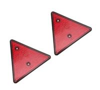KIMISS 2Pcs Triangular Red Reflector Marker for Trucks, Trailers, RVs & Caravans - Double Hole Design for Enhanced Safety At Night