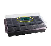 KIMISS 3 Pack Seedling Nursery Tray with 24 Cells - Plastic Planting Kit with Transparent Lid for Efficient Seed Germination and Growth - Garden Seed Tray Set (Black)