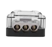 KIMISS 3 Way Power Distribution Block Ground Distributor - 0 Gauge In 4 Gauge Out for Automotive Audio Systems, Durable Zinc Alloy