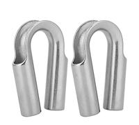 KIMISS 304 Stainless Steel Tube Thimble for Winch Rope - Durable Boating Accessories (6mm, 2pcs)