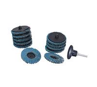 KIMISS 31PCS 2in Flat Flap Discs Blue Zirconia Alumina 40/60/80 Grit for Grinding, Blending, Sanding - Includes Holder for Quick Change
