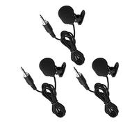KIMISS 3PCS 04A Compact Mini 3.5mm Clamp/Holder-On Wired Phone for Teaching, Lectures, and Promotions - High Sensitivity Lapel Mic with Universal Screw Plug