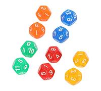 KIMISS 40Pcs 12 Sided Transparent Dice - Colorful Translucent Dice for Board Games and E Onal Activities in 5 Colors