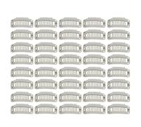 KIMISS 40pcs Wig Clamp/Holder Set - Stainless Steel 9 Teeth Snap Comb Clips for Hair Extensions - Secure Wig Attachment Accessories, 1.3in (Beige)