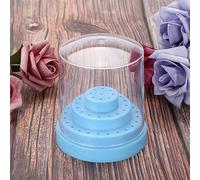 KIMISS 48 Holes Nail Art Plastic Nail Drill Holder - Organizer Display Box for Grinding Tools, Non- and Long-lasting, Salon Essential, White (Blue)