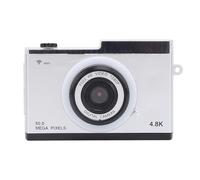 KIMISS 48M 1080P Retro Digital Camera, 8x Zoom, MP3 Playback, 2.4" IPS Display, Wireless Fidelity, OTG, 800mAh Battery, AF Technology, Macro Function, LED Lights, Cute Stickers, for (Silver)