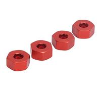 KIMISS 4pcs 5mm to 12mm Hex Adapter Wheel Hub Compatible with WPL D12 1/10 RC Trucks - Easy Install & Sturdy Upgrade Accessory (Red R)