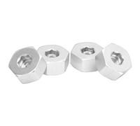 KIMISS 4pcs 5mm to 12mm Hex Adapter Wheel Hub Compatible with WPL D12 1/10 RC Trucks - Easy Install & Sturdy Upgrade Accessory (Silver S)