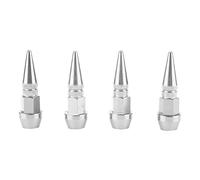 KIMISS 4Pcs [Aluminum Alloy] Spike Wheel Tire Valve Stem Car Truck Air Dust Caps Covers(Silve)