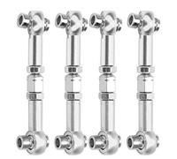 KIMISS 4Pcs Steering Linkage Rod Aluminum Alloy RC Upgrade Parts Fit for HSP 94122 1/10 Car High Performance (Silver)