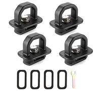 KIMISS 4pcs Truck Bed Tie Downs - Universal Pickup Anchors with Side Wall Loop Stake Hooks and Fixed Buckle