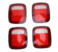 KIMISS 4Pcs Universal 16 LED Tail Lights, Water Proof 12V Stop Turn Signal Brake Reverse Lights, Compatible with Trailer, Truck, RV, Caravan, SUV, Marine Boat