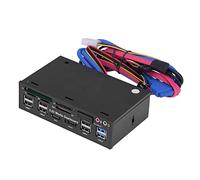 KIMISS 5.25 Inch Media Dashboard USB 3.0/2.0 Hub with ESATA, o & Multi Card Reader for PC Cases