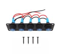 KIMISS 5 Gang Round Switch Panel, LED Marine Switch Panel with Aluminum