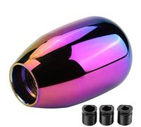 KIMISS 5-Speed Manual Gear Knob with 3 Adapters for Universal Compatibility - Colorful Metal Shifter Lever