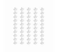 KIMISS 50Pcs Nail Chart Ring Set - Clear and Flower Design for Gel Color Display, Nail Art Practice and Tips, Environmental ABS Material (4)