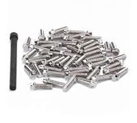 KIMISS 50Pcs Stainless Steel RC Car Wheel Rims Hub Screws with Screwdriver for 1/10 Crawler Vehicle - 1.9 & 2.2 Inch Compatibility (M2.5)