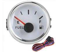 KIMISS 52mm/2in Fuel Oil Tank Level Gauge 0-190ohm Marine Oil Level Gauge for Trucks ，Generator sets，Automobiles，Marine Field （Silver Frame with Black or White Dial)(White Dial Silver Frame)