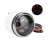 KIMISS 52mm Marine Pointer Tachometer Gauge with Red Backlight for Motorcycle, Car, Truck, and Boat - Universal Fit, 9-32V, (B black)