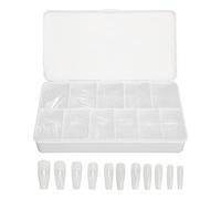 KIMISS 550 Pcs Ultra Thin Clear Press On Nail Tips - Seamless Semi Frosted Coffin Shape for DIY Nail Art, Salon Use, and Festivals (Long)