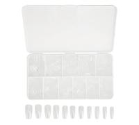 KIMISS 550 Pcs Ultra Thin Clear Press On Nail Tips - Seamless Semi Frosted Coffin Shape for DIY Nail Art, Salon Use, and Festivals (Short)