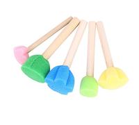 KIMISS 5pcs Colorful Mini DIY Painting Sponge Seals Brushes with Wooden Handle - Fun Art Tools for to Create Unique Patterns and Designs