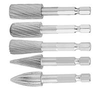 KIMISS 5pcs High Speed Steel Burrs - 1/4inch Hex Shank Tools for Aluminum and Iron Work