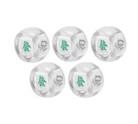 KIMISS 5Pcs Mahjong Wind Direction Dice Set - South West North Sphere Game Dice for Board Games, Casual Drinking, and Teaching Activities (Transparent)