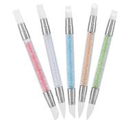 KIMISS 5Pcs Silicone Nail Art Brushes Set - Double-Tip Carving & Embossing Pens for Manicure, Nail Decoration, Reusable and Eco-Friendly Accessories