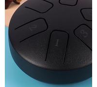 KIMISS 6 Note Tongue - 3.8 Inch Percussion Instrument Puzzle Toy Relaxation & Healing (Matte Black)