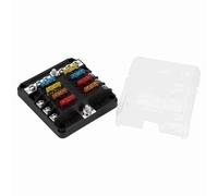 KIMISS 6-Way 12V-24V Car Power Distribution Vane/Wing Fuse Holder Box with Fuses, LED Indicators, for Automotive and Marine Applications