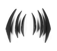 KIMISS 6pcs Rear Bumper Fins Canard Splitter Diffuser Spoiler Lip - Black Carbon Fiber Texture PVC Universal Fit