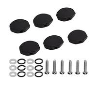KIMISS 6Set Guitar Tuning Peg Buttons - Ebony & Metal Tuner Mac Head for Electric Guitars, Comfortable Grip, Elegant Design (large square)