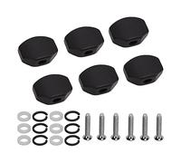 KIMISS 6Set Guitar Tuning Peg Buttons - Ebony & Metal Tuner Mac Head for Electric Guitars, Comfortable Grip, Elegant Design (small square)