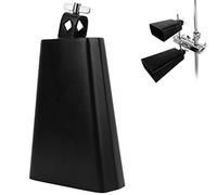KIMISS 7 Inch Black Metal Cowbell - Percussion Cattle Bell Musical Instrument for Salsa, Latin Music & More (7in)