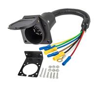 KIMISS 7 Way RV Light Connector, Prewired 7 Pin Socket with Bracket (1pc)