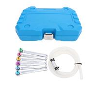 KIMISS 7pcs Brake Bleeder Wrench Set for Vehicles, 7-12mm Bleeding Spanner Kit with Check Valve Hose, Professional Brake Fluid & Clutch Bleeder Tool