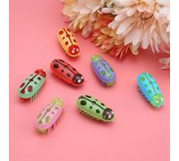 KIMISS 7Pcs Cat Electric, Toy Plastic Mini Cute Animal Shape Pet Ladybug Funny Cat Toy Battery Operated Electric for Interactive Suhaco Jouet Chat Interactif Hex