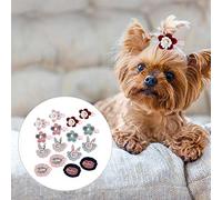 KIMISS 8 Set Cloth Pet Bow Hairpin Hair Clip - Fashionable Grooming Decor Accessory for Cats & Small to Medium Sized Dogs