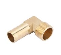 KIMISS 90 Degree Brass Elbow Hose Fitting - 3/4" Male Thread Barbed Connector for Water Hose, Durable Brass Coupling (2)