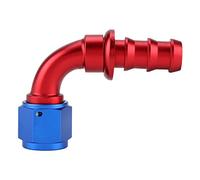KIMISS 90° Fuel Hose Ends Fitting AN10 Hose Fittings Swivel Hose End Fitting AN10 Straight Push on Twist Lock Oil Gas Fuel Line Hose End Male Fitting Blue and Red